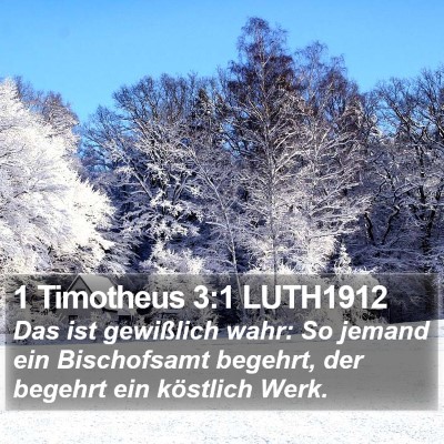 1 Timotheus 3:1 LUTH1912 Bible Verse Image