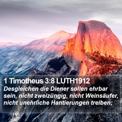1 Timotheus 3:8 LUTH1912 Bible Verse Image