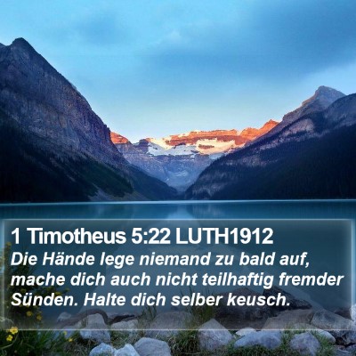 1 Timotheus 5:22 LUTH1912 Bible Verse Image