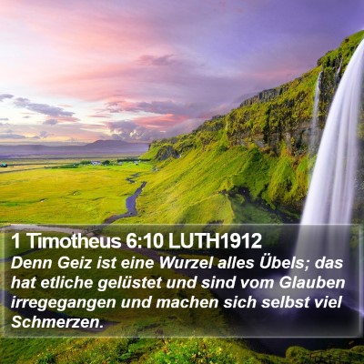 1 Timotheus 6:10 LUTH1912 Bible Verse Image
