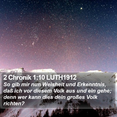 2 Chronik 1:10 LUTH1912 Bible Verse Image