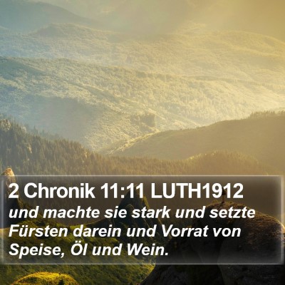 2 Chronik 11:11 LUTH1912 Bible Verse Image
