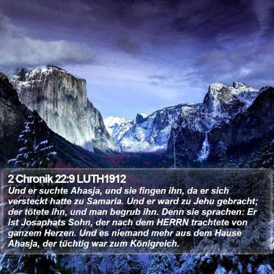 2 Chronik 22:9 LUTH1912 Bible Verse Image