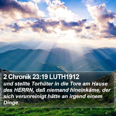2 Chronik 23:19 LUTH1912 Bible Verse Image