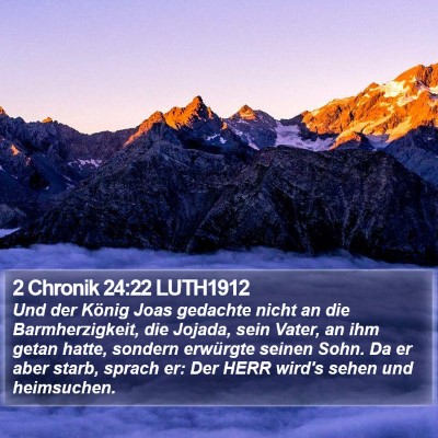2 Chronik 24:22 LUTH1912 Bible Verse Image