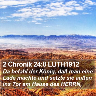 2 Chronik 24:8 LUTH1912 Bible Verse Image