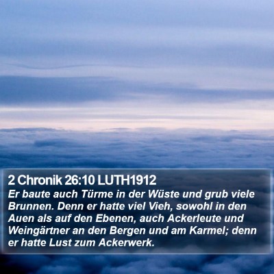 2 Chronik 26:10 LUTH1912 Bible Verse Image