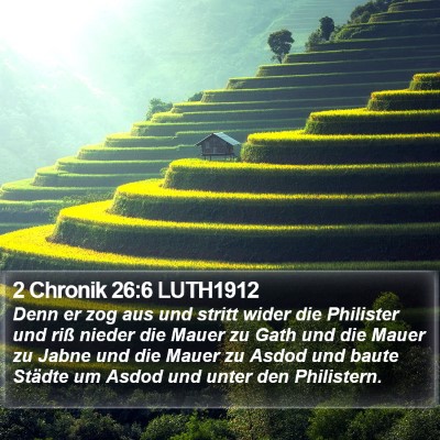 2 Chronik 26:6 LUTH1912 Bible Verse Image
