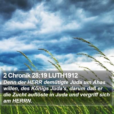 2 Chronik 28:19 LUTH1912 Bible Verse Image