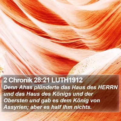 2 Chronik 28:21 LUTH1912 Bible Verse Image