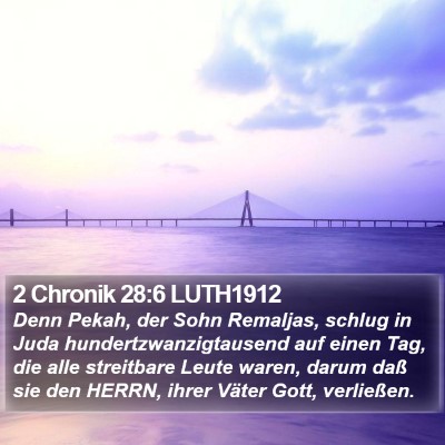 2 Chronik 28:6 LUTH1912 Bible Verse Image