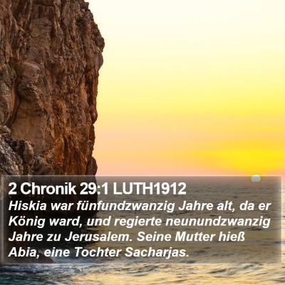 2 Chronik 29:1 LUTH1912 Bible Verse Image