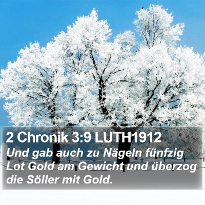 2 Chronik 3:9 LUTH1912 Bible Verse Image