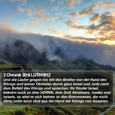 2 Chronik 30:6 LUTH1912 Bible Verse Image