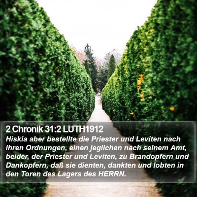 2 Chronik 31:2 LUTH1912 Bible Verse Image