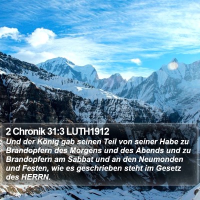 2 Chronik 31:3 LUTH1912 Bible Verse Image