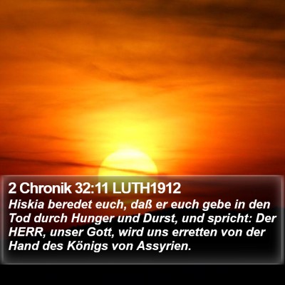 2 Chronik 32:11 LUTH1912 Bible Verse Image
