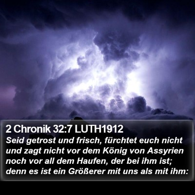 2 Chronik 32:7 LUTH1912 Bible Verse Image