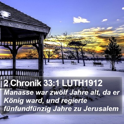 2 Chronik 33:1 LUTH1912 Bible Verse Image