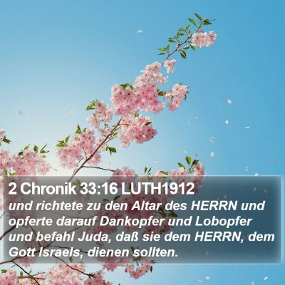 2 Chronik 33:16 LUTH1912 Bible Verse Image