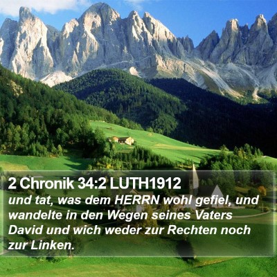 2 Chronik 34:2 LUTH1912 Bible Verse Image