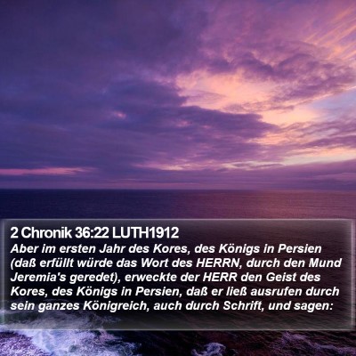2 Chronik 36:22 LUTH1912 Bible Verse Image