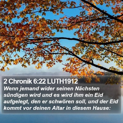 2 Chronik 6:22 LUTH1912 Bible Verse Image