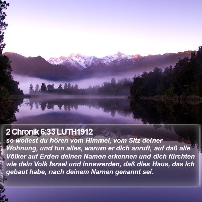 2 Chronik 6:33 LUTH1912 Bible Verse Image