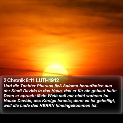 2 Chronik 8:11 LUTH1912 Bible Verse Image