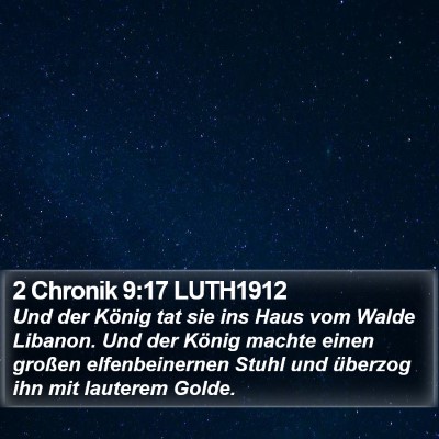 2 Chronik 9:17 LUTH1912 Bible Verse Image