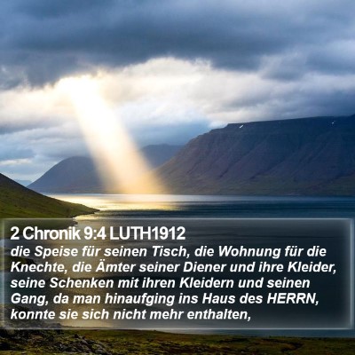 2 Chronik 9:4 LUTH1912 Bible Verse Image