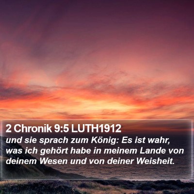 2 Chronik 9:5 LUTH1912 Bible Verse Image
