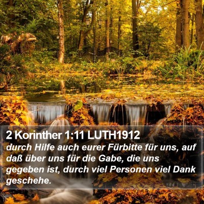 2 Korinther 1:11 LUTH1912 Bible Verse Image