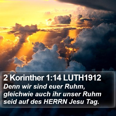 2 Korinther 1:14 LUTH1912 Bible Verse Image