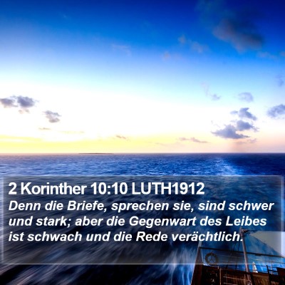 2 Korinther 10:10 LUTH1912 Bible Verse Image