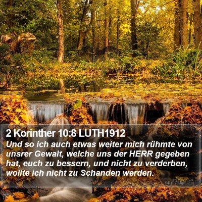 2 Korinther 10:8 LUTH1912 Bible Verse Image
