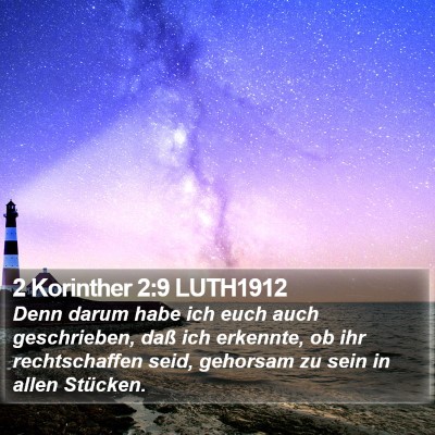2 Korinther 2:9 LUTH1912 Bible Verse Image