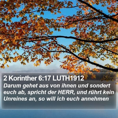 2 Korinther 6:17 LUTH1912 Bible Verse Image