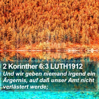 2 Korinther 6:3 LUTH1912 Bible Verse Image