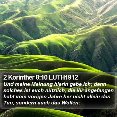 2 Korinther 8:10 LUTH1912 Bible Verse Image