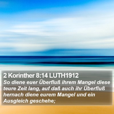 2 Korinther 8:14 LUTH1912 Bible Verse Image