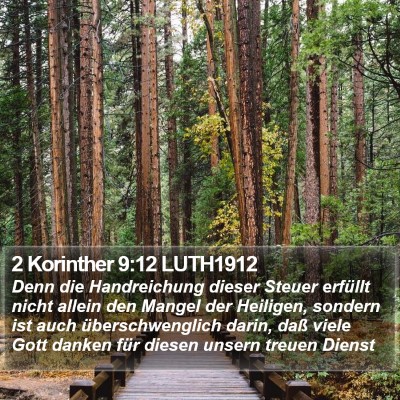 2 Korinther 9:12 LUTH1912 Bible Verse Image