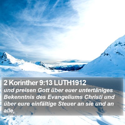 2 Korinther 9:13 LUTH1912 Bible Verse Image