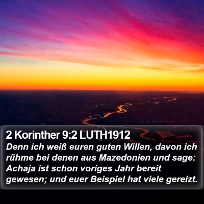 2 Korinther 9:2 LUTH1912 Bible Verse Image