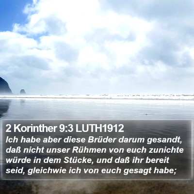 2 Korinther 9:3 LUTH1912 Bible Verse Image
