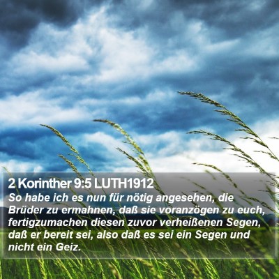 2 Korinther 9:5 LUTH1912 Bible Verse Image