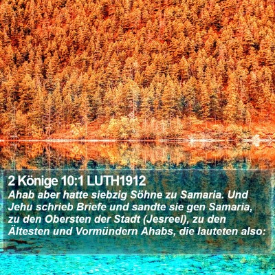 2 Könige 10:1 LUTH1912 Bible Verse Image