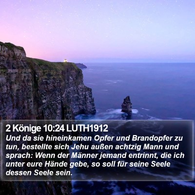 2 Könige 10:24 LUTH1912 Bible Verse Image