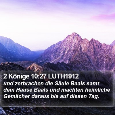 2 Könige 10:27 LUTH1912 Bible Verse Image