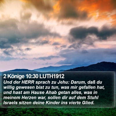 2 Könige 10:30 LUTH1912 Bible Verse Image